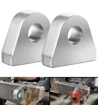 Weld on Shackle Clevis Mounts, for Most Vehicles Bumper Towing, 1-inch Thickness Heavy Duty Steel (Set of 2)