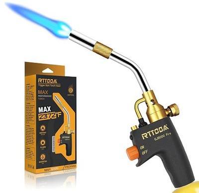 RTTOOA Propane Torch Head, GJ-8000pro High Intensity Torch Head, Trigger Start Gas Torch Kit for Propane, Pencil Flame Welding Torch Fuel by Mapp/Map/Propane, Soldering, Cooking(CSA Certified)