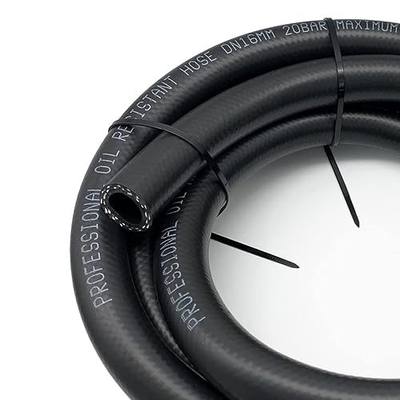 Black -8 AN NBR Push on Hose Fuel Line Compatible with Fuel System, E85, E10, Oils, Ethanol, Lubricants and Coolant (2 feet, AN8, 1/2 ID)