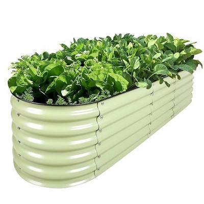 Olle Galvanized Raised Garden Bed Elevated Raised Garden Bed Metal 17" Tall 12-in-1 Grow Herbs and Vegetables Home Garden for Outdoor Backyard, Sage Green 17" Tall