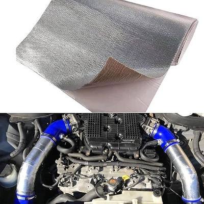 12'' X 48''Aluminized Heat Shield Mat Thermal Barrier Adhesive Backed Heat Blanket, Fiberglass Insulation Reflective Material High Temp Protection