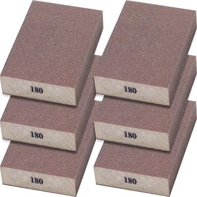 6Pcs Sanding Sponge 180 Grit Fine Blocks for Pot Brush Pan Brush Metal Sanding Wood Sanding Washable&Reusable N-G-001-180