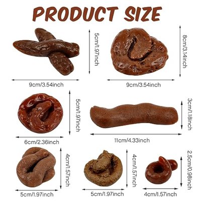 Chivao 7 Pieces Fake Poo Realistic Fake Turd Prank Lifelike Poo Toy Gags and Practical Joke Toys for April Fools' Day Prank Party Supplies
