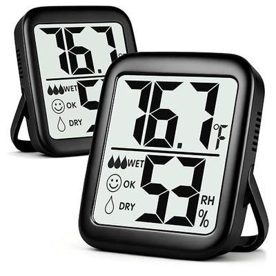Antonki 2 Pack Room Thermometer for Home, Hygrometer Indoor Humidity Meter Gauge, Digital Temperature and Humidity Monitor Sensor for House, Terrarium, Incubator, Greenhouse - Battery Included