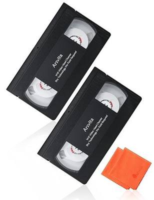 Arsvita VCR Head Cleaner for VHS / VCR Players, Dry Type, 2 Pack | Reusable VHS Video Head Cleaner Tape