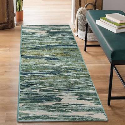 Liora Manne Marina Indoor/Outdoor Power Loomed Synthetic Blend Durable Area Rug - Contemporary Graphic Global Ocean Colorful (Caribe Sea) (1'11" x 7'6")
