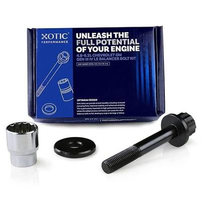 Hardened Harmonic Balancer Bolt for Chevrolet GM Gen III IV LS 4.8L 5.3L 6.0L 6.2L Includes Socket & Assembly Lubricant - Xotic Performance™ CP236
