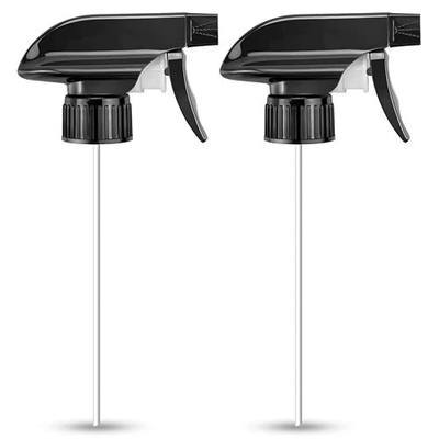 Wedama Spray Nozzle for 8 oz and 16 oz Glass Spray Bottles, Black Trigger Sprayers Replacement with Mist Stream Sprayer Adjustable Spray Bottle Nozzles - 2Pack