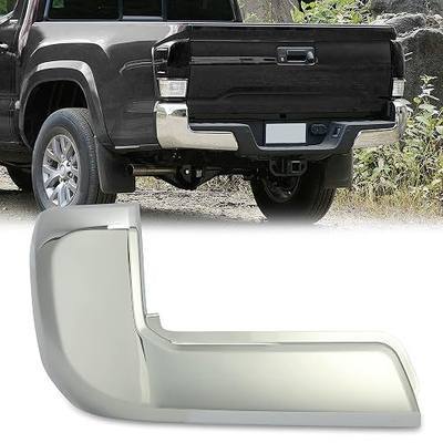 Rear Bumper End Caps LH Compatible with 2016-2023 Toyota Tacoma w/o Parking Sensors Holes Chrome Covers Corner Extension Replacement for TO1104131