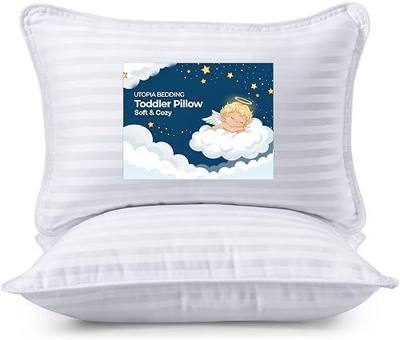 Utopia Bedding Youth Pillow (White, 2 Pack), 16x22 Kids Pillow for Sleeping, Soft and Breathable Cotton Blend Shell, Polyester Filling, Perfect for Kids Bed and Travel (Intended for Age 5 and up)