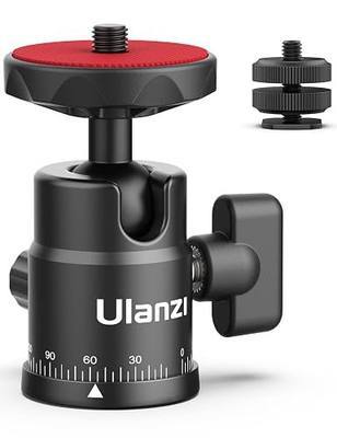 Mini Ball Head, ULANZI H28 Panoramic Tripod Head + Dual Hot Shoe Mount DSLR Camera Mount Adapter Photograph Attachment Accessories for Action Cameras Cam Smartphone Light Microphone Loading 5.5lb