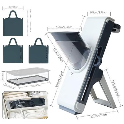 Safe Mandoline Slicer for Kitchen Chopping Artifact Potato Slicer Vegetable Cutter, 3 Blades Safe Slice Vault Pro, Collapsible Vegetable Slicer Potato Chip Slicer Culticate Kitchen Chopper