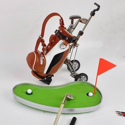 Dual-Purpose Creative Golf Pen Holder With 3 Club Pens - Office Desk Decoration, Souvenir Birthday Gift for Golfer Fans, Women and Men