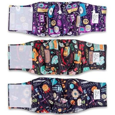 Male Dog Diapers Washable Male Dog Wraps Belly Band(Pack of 3), Reusable Doggie Diapers, Persistent Puppy Diapers High Absorbed (M,13-16")