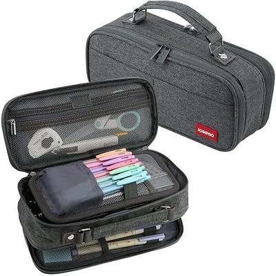 JOINPRO Large Capacity Pencil Case, 4 Compartment Pen Pouch Organizer with Double Zipper, Storage Bag for School, Office, Teen Girl Boy Men Women