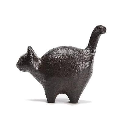 BRASSTAR Cast Iron Cat Statue, Paper Weights, 2in | Mini Cute Animal Figurine, Desk Office Home Shelf Decor, Collectible Gift
