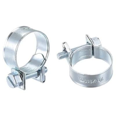 uxcell 19-21mm Mini Fuel Injection Hose Clamp Zinc Plated Steel Fuel Line Clamp 20pcs