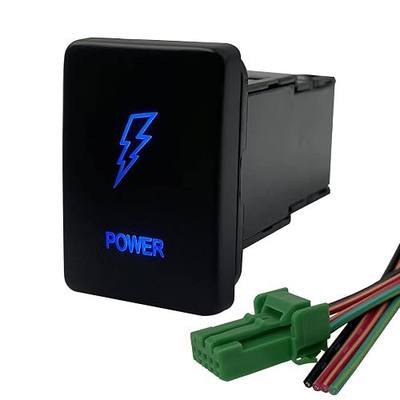 Blue Led ON-Off Power Push Button Switch with Wiring Connector for Toyota Car Toyota Prado Landcruiser RVA4 Sequoia Highlander 3Amp 12V