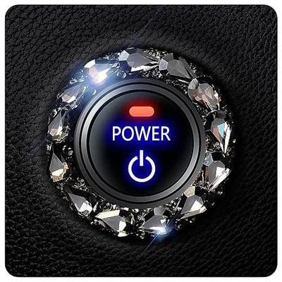 Bling Car Button Start Button Cover/Sticker for Wowen, Car Engine Start Stop Trim Ring, Shiny Crystal Rhinestone Key Ignition and Knob Ring (Gem Black)…