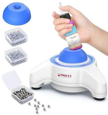 FOUR E'S SCIENTIFIC Mini Vortex Mixer, 5600rpm Paint Shaker, Mixing Balls | Brushless Motor, Extra Silicone Cap, 300 Pcs 7/32 inch Mixing Balls, Touch Mode, for Model Paints