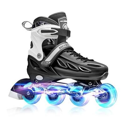 METROLLER Inline Skates for Girls and Boys, Women Adults | Hard Shell Sizes Adjustable with Light Up Wheels, Beginner Skates for Kids