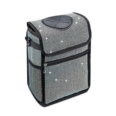 Ovege Car Trash Can with Lid and Storage Pockets - Waterproof Automotive Garbage Cans - 2 Gallon Cooler - Cute Car Accessories for Men, Women & Teens