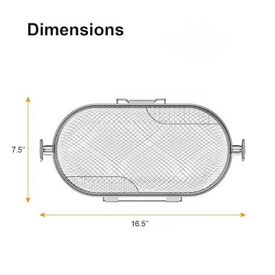 Rotisserie Grill Basket for Napoleon Grill 64000 BBQ Accessories Fit Most Spit Rods of Grills Rotisserie, Stainless Steel