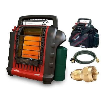 Mr, Heater MH9BX Buddy Heater 4, 000 9 (4 Items) | 4K-9K Btu Propane Heater, Heats Up to 225 Sq Ft, Ods and Tip-over Shutoff, Includes Carry Bag, 10ft Hose and Adapter