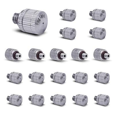 Fogland Stainless Steel Misting Nozzles, 20 Pack, 0.024" Orifice Mist Heads | 10/24 UNC for most outdoor misting cooling systems, Rustproof stainless steel construction, anti-clog replacement nozzles