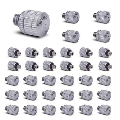 Fogland Stainless Steel Misting Nozzles, 35 Pack, 0.024" Orifice Mist Heads | 10/24 UNC for most outdoor misting cooling systems, Rustproof stainless steel construction, anti-clog replacement nozzles