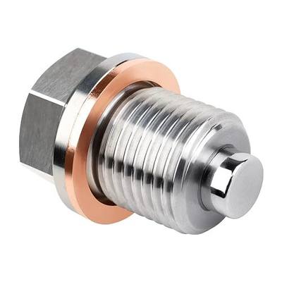 M16 X 1.5 Magnetic Oil Drain Plug, Stainless Steel Sump Drain Nut Bolt with Copper Crush Washer Compatible with Subaru, Mini