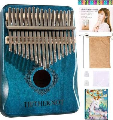 17 Keys Kalimba Thumb Piano Mini thumb piano Finger piano,LightSeaGreen,Butterflies love flowers