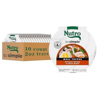 Nutro So Simple Wet Dog Food Topper, Chicken in Bone Broth, 2 oz, 10 Count | Chicken in Bone Broth, 7 ingredients or less, no corn, wheat, soy, adult dogs, for intermittent or supplemental feeding