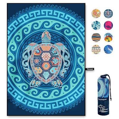 OCOOPA Microfiber Beach Towel Fast Drying, Oversize 80" x 57" Sand Free Beach Towel Super Lightweight Towels for Swimming Pool, Camping, Picnic, Yoga Gym Sports