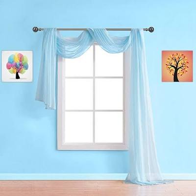 Warm Home Designs 55 x 216 Baby Blue Sheer Window Scarf. AM Baby Blue 216"