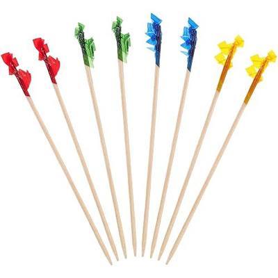 4 Inch Wood Frill Picks Toothpicks,1200 Pcs Cocktail Picks,Sandwiches Picks,Cocktail Party Toothpicks for Fruit,Appetizers,Club Sandwiches,Parties