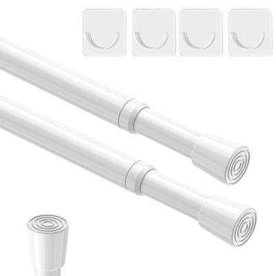 AIZESI 2pcs Spring Tension Rods Adjustable 26 to 39 inch Small Tension Curtain Rod No Drilling Expandable Spring Loaded Curtain Rod,Suitable for Doors and Windows 28 to 36 inch, White