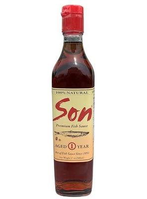 Son Fish Sauce │ Premium Vietnamese Artisanal Fish Sauce Since 1951 | One Year Aged Anchovy Sauce │17.0 oz Bottle│100% Pure Natural │GLUTEN FREE, NO SHELLFISH , NO MSG ADDED | Available as Single or Double Pack. (Pack of 1)