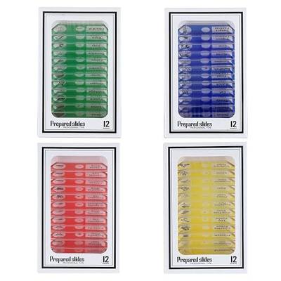 48 PCS Prepared Microscope Slides Set Insects Animals Flowers Plants Plastic Sample Specimens for Students Education
