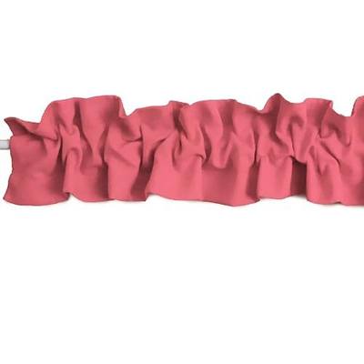 Zen Creative Designs Solid Poplin Sleeve Topper Window Valance Top Bottom Ruffle Home Décor Bedroom Nursery Kitchen Window (58" Wide x 5" Tall, Coral)