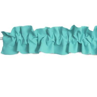 Zen Creative Designs Solid Poplin Sleeve Topper Window Valance Top Bottom Ruffle Home Décor Bedroom Nursery Kitchen Window (58" Wide x 5" Tall, Aqua)
