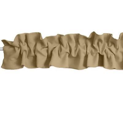 Zen Creative Designs Solid Poplin Sleeve Topper Window Valance Top Bottom Ruffle Home Décor Bedroom Nursery Kitchen Window (72" Wide x 7" Tall, Beige)