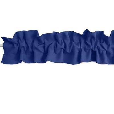 Zen Creative Designs Solid Poplin Sleeve Topper Window Valance Top Bottom Ruffle Home Décor Bedroom Nursery Kitchen Window (58" Wide x 5" Tall, Navy)