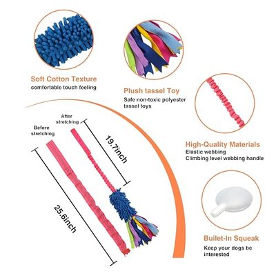 wodoca Dog Tug Toy, Dog Toys for Aggressive Chewers - Strong Squeak Rope Toy, Easy to GRAP Chew Toy for Large Dogs, Puppies, Middle Dogs - Ideal for Training and Play, Hand Made