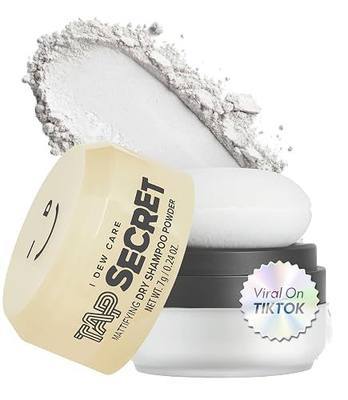 I DEW CARE Tap Secret Dry Shampoo Powder with Biotin - Tap Secret Original | Strengthening & Volumizing, Refillable, Travel size, Non-aerosol, Brunette, Korean Ginseng, Stocking Stuffers, 0.24 Oz