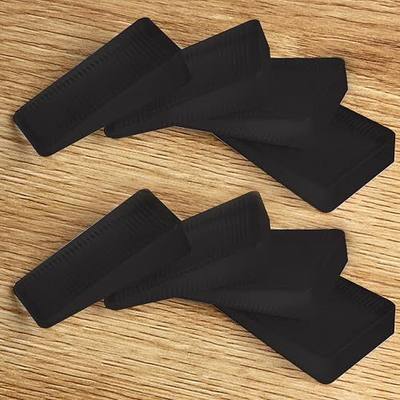 8 Pcs Black Shims, Shims for Leveling Furniture, Trimmable Hard Wedges Table Shims, Plastic Wedge Toilet Shim, Furniture Leveler Wedges, Rubber Texture, Perfect for Level Uneven Doors, Floors