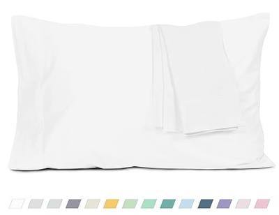 Pillow Cases, Standard Queen Size Cotton Percale Weave Pillowcases, Pre-Shrunk Breathable and Hypoallergenic Pillowcases, Set of 2 (2 Piece Standard/Queen 20 Inch x 30 Inch, White)