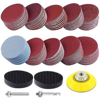 300 Pcs 2 Inch Sanding Discs Pads, Hook and Loop Pads Kit for Drill Grinder Rotary Tools with 1/4" Shank Backing Pad and 2pcs Foam Buffering Pad 80 120 180 240 400 600 800 1000 2000 3000 Grits