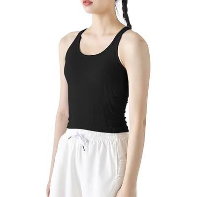 sphinx cat Womens Ribbed Workout Crop Tops with Built in Bra Yoga Racerback Tank Top Slim Fit