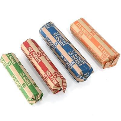 DGBDPACK 125 Assorted Flat Coin Wrappers, 25 Dimes, 25 Nickels, 25 Pennies, 50 Quarters Convenient Pack
